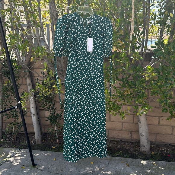 NWT Reformation Oakley Dress in Annette Floral Green Size 2 - Picture 7 of 12